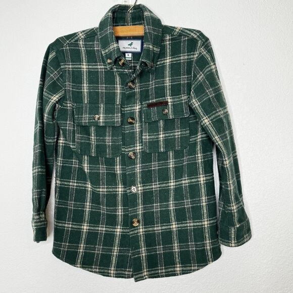 Properly Tied Boys Ranch Flannel Plaid Shirt Size 6 Green Layering Outdoor - Picture 6 of 7